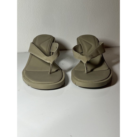 Zara Flip Flop Kitten Heels Sandals Sage Light Green Womens Size 41 - Picture 10 of 16